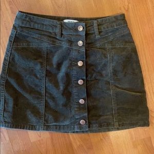 Button down corduroy skirt